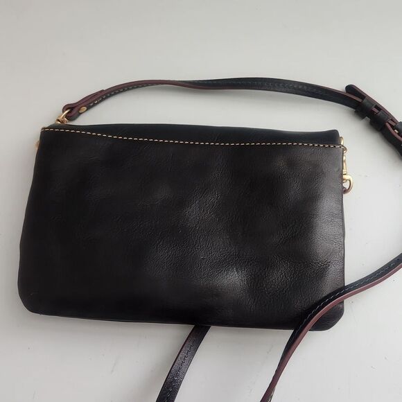 Dooney And Bourke Florentine Foldover  Crossbody Clutch Navy - Picture 3 of 9